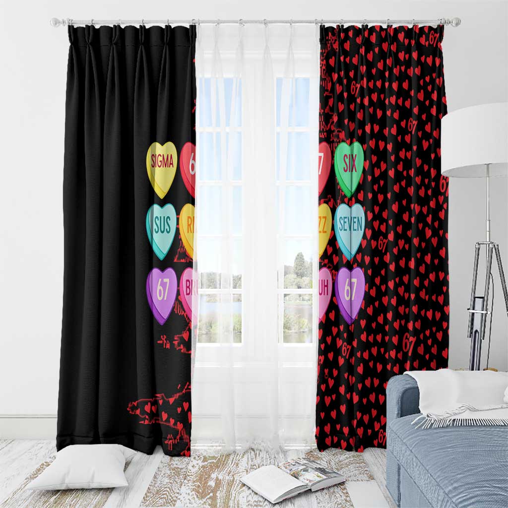 Valentine’s Day 67 Meme Six Seven Window Curtain Gen Alpha Conversation Hearts