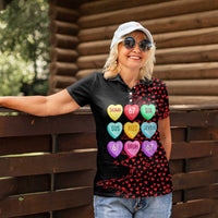 Valentine’s Day 67 Meme Six Seven Women Polo Shirt Gen Alpha Conversation Hearts
