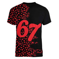 Valentine’s Day 67 Meme Six Seven Women V-Neck T-Shirt Gen Alpha Conversation Hearts