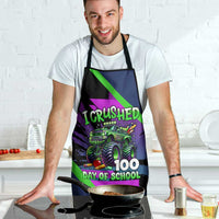 I Crushed 100 Days of School Monster Truck Apron 100th Day Boys - Retro Radiant Pattern
