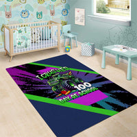 I Crushed 100 Days of School Monster Truck Area Rug 100th Day Boys - Retro Radiant Pattern