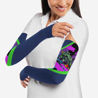 I Crushed 100 Days of School Monster Truck Arm Sleeves 100th Day Boys - Retro Radiant Pattern