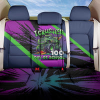 I Crushed 100 Days of School Monster Truck Back Car Seat Cover 100th Day Boys - Retro Radiant Pattern