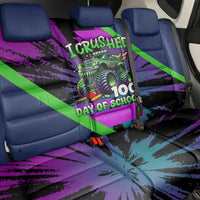 I Crushed 100 Days of School Monster Truck Back Car Seat Cover 100th Day Boys - Retro Radiant Pattern