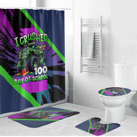 I Crushed 100 Days of School Monster Truck Bathroom Set 100th Day Boys - Retro Radiant Pattern