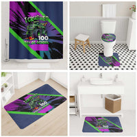 I Crushed 100 Days of School Monster Truck Bathroom Set 100th Day Boys - Retro Radiant Pattern