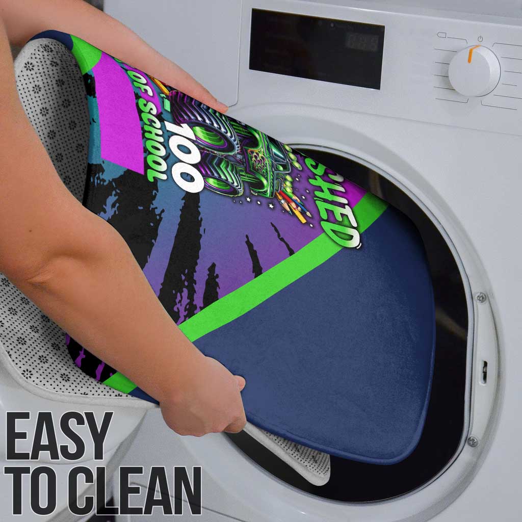 I Crushed 100 Days of School Monster Truck Bathroom Set 100th Day Boys - Retro Radiant Pattern