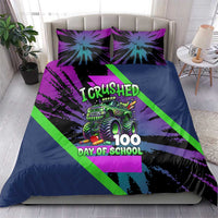 I Crushed 100 Days of School Monster Truck Bedding Set 100th Day Boys - Retro Radiant Pattern