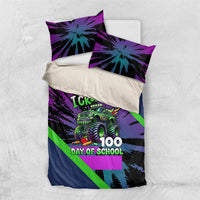 I Crushed 100 Days of School Monster Truck Bedding Set 100th Day Boys - Retro Radiant Pattern