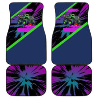 I Crushed 100 Days of School Monster Truck Car Mats 100th Day Boys - Retro Radiant Pattern