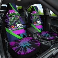 I Crushed 100 Days of School Monster Truck Car Seat Cover 100th Day Boys - Retro Radiant Pattern
