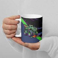I Crushed 100 Days of School Monster Truck Ceramic Mug 100th Day Boys - Retro Radiant Pattern