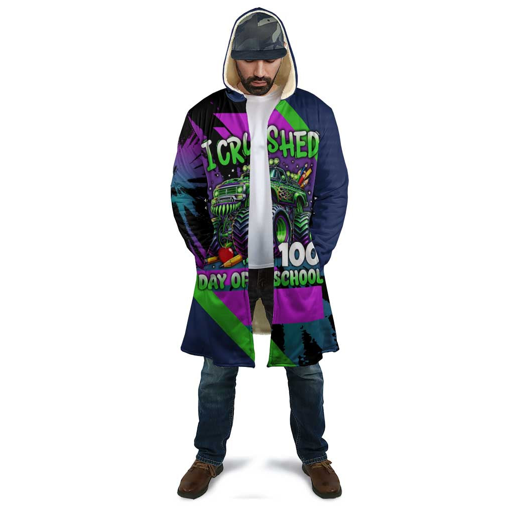 I Crushed 100 Days of School Monster Truck Cloak 100th Day Boys - Retro Radiant Pattern