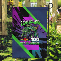 I Crushed 100 Days of School Monster Truck Garden Flag 100th Day Boys - Retro Radiant Pattern