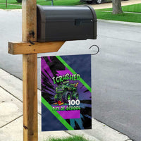 I Crushed 100 Days of School Monster Truck Garden Flag 100th Day Boys - Retro Radiant Pattern