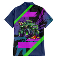 I Crushed 100 Days of School Monster Truck Hawaiian Shirt 100th Day Boys - Retro Radiant Pattern