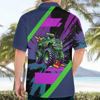 I Crushed 100 Days of School Monster Truck Hawaiian Shirt 100th Day Boys - Retro Radiant Pattern