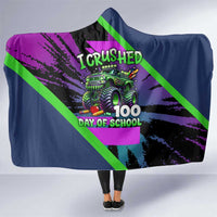 I Crushed 100 Days of School Monster Truck Hooded Blanket 100th Day Boys - Retro Radiant Pattern