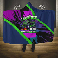 I Crushed 100 Days of School Monster Truck Hooded Blanket 100th Day Boys - Retro Radiant Pattern