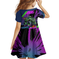 I Crushed 100 Days of School Monster Truck Kid Short Sleeve Dress 100th Day Boys - Retro Radiant Pattern