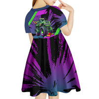I Crushed 100 Days of School Monster Truck Kid Short Sleeve Dress 100th Day Boys - Retro Radiant Pattern