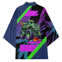 I Crushed 100 Days of School Monster Truck Kimono 100th Day Boys - Retro Radiant Pattern