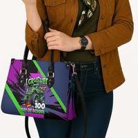 I Crushed 100 Days of School Monster Truck Leather Bag 100th Day Boys - Retro Radiant Pattern
