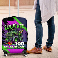 I Crushed 100 Days of School Monster Truck Luggage Cover 100th Day Boys - Retro Radiant Pattern