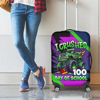 I Crushed 100 Days of School Monster Truck Luggage Cover 100th Day Boys - Retro Radiant Pattern