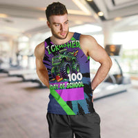 I Crushed 100 Days of School Monster Truck Men Tank Top 100th Day Boys - Retro Radiant Pattern