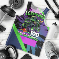 I Crushed 100 Days of School Monster Truck Men Tank Top 100th Day Boys - Retro Radiant Pattern