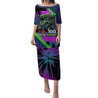 I Crushed 100 Days of School Monster Truck Puletasi 100th Day Boys - Retro Radiant Pattern