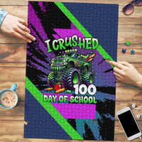 I Crushed 100 Days of School Monster Truck Puzzle 100th Day Boys - Retro Radiant Pattern