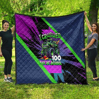 I Crushed 100 Days of School Monster Truck Quilt 100th Day Boys - Retro Radiant Pattern