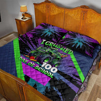 I Crushed 100 Days of School Monster Truck Quilt Bed Set 100th Day Boys - Retro Radiant Pattern
