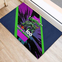 I Crushed 100 Days of School Monster Truck Rubber Doormat 100th Day Boys - Retro Radiant Pattern