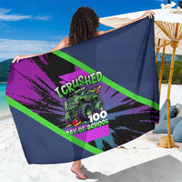 I Crushed 100 Days of School Monster Truck Sarong 100th Day Boys - Retro Radiant Pattern