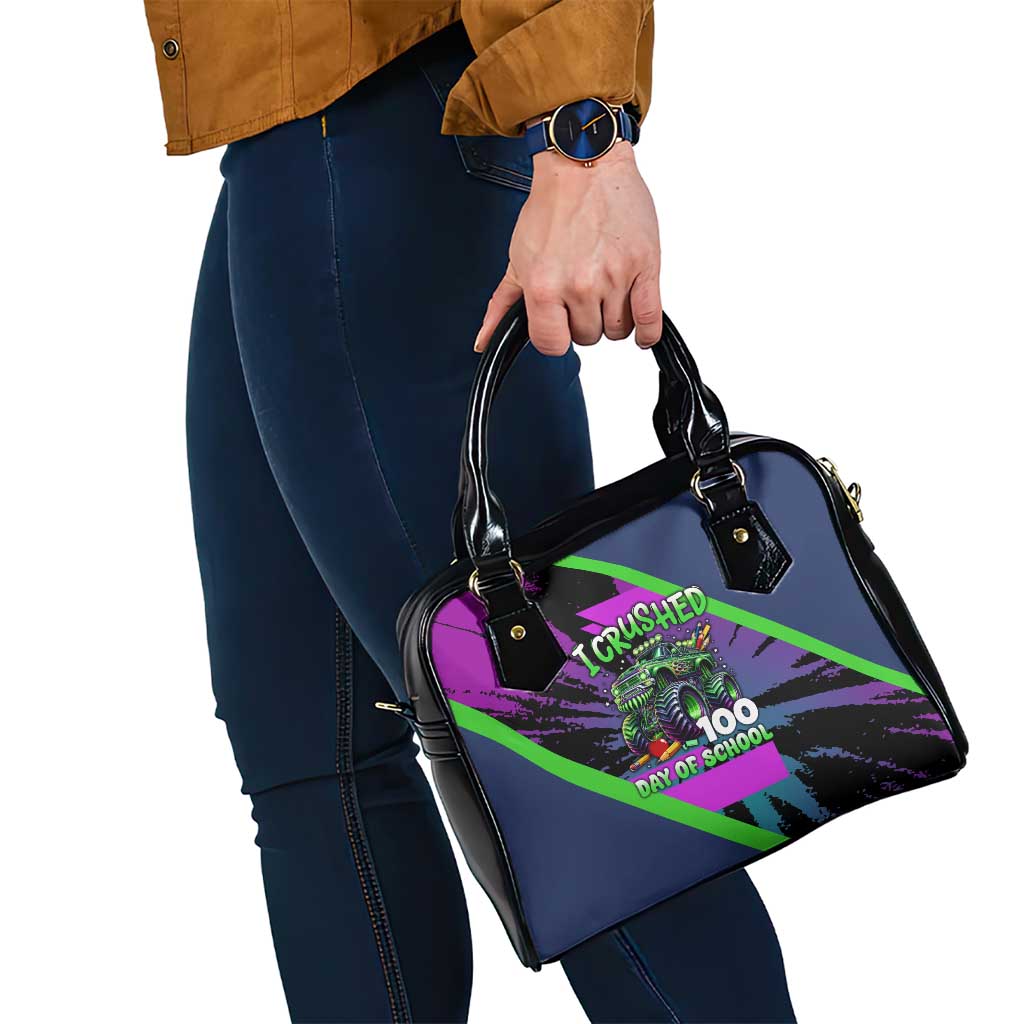 I Crushed 100 Days of School Monster Truck Shoulder Handbag 100th Day Boys - Retro Radiant Pattern