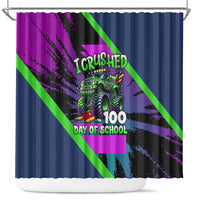 I Crushed 100 Days of School Monster Truck Shower Curtain 100th Day Boys - Retro Radiant Pattern