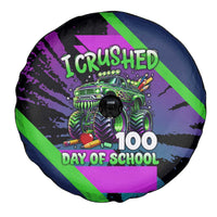 I Crushed 100 Days of School Monster Truck Spare Tire Cover 100th Day Boys - Retro Radiant Pattern