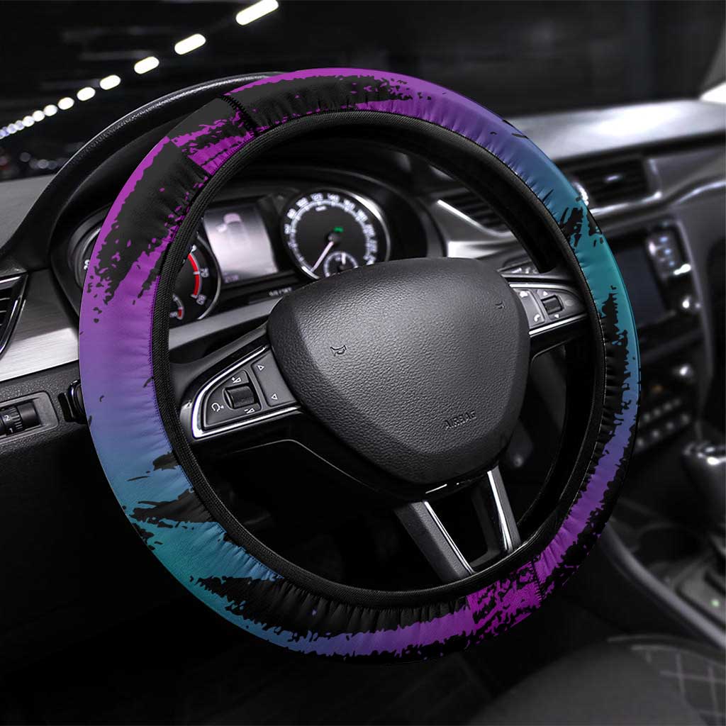 I Crushed 100 Days of School Monster Truck Steering Wheel Cover 100th Day Boys - Retro Radiant Pattern