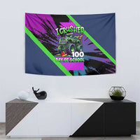 I Crushed 100 Days of School Monster Truck Tapestry 100th Day Boys - Retro Radiant Pattern