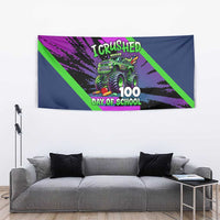 I Crushed 100 Days of School Monster Truck Tapestry 100th Day Boys - Retro Radiant Pattern