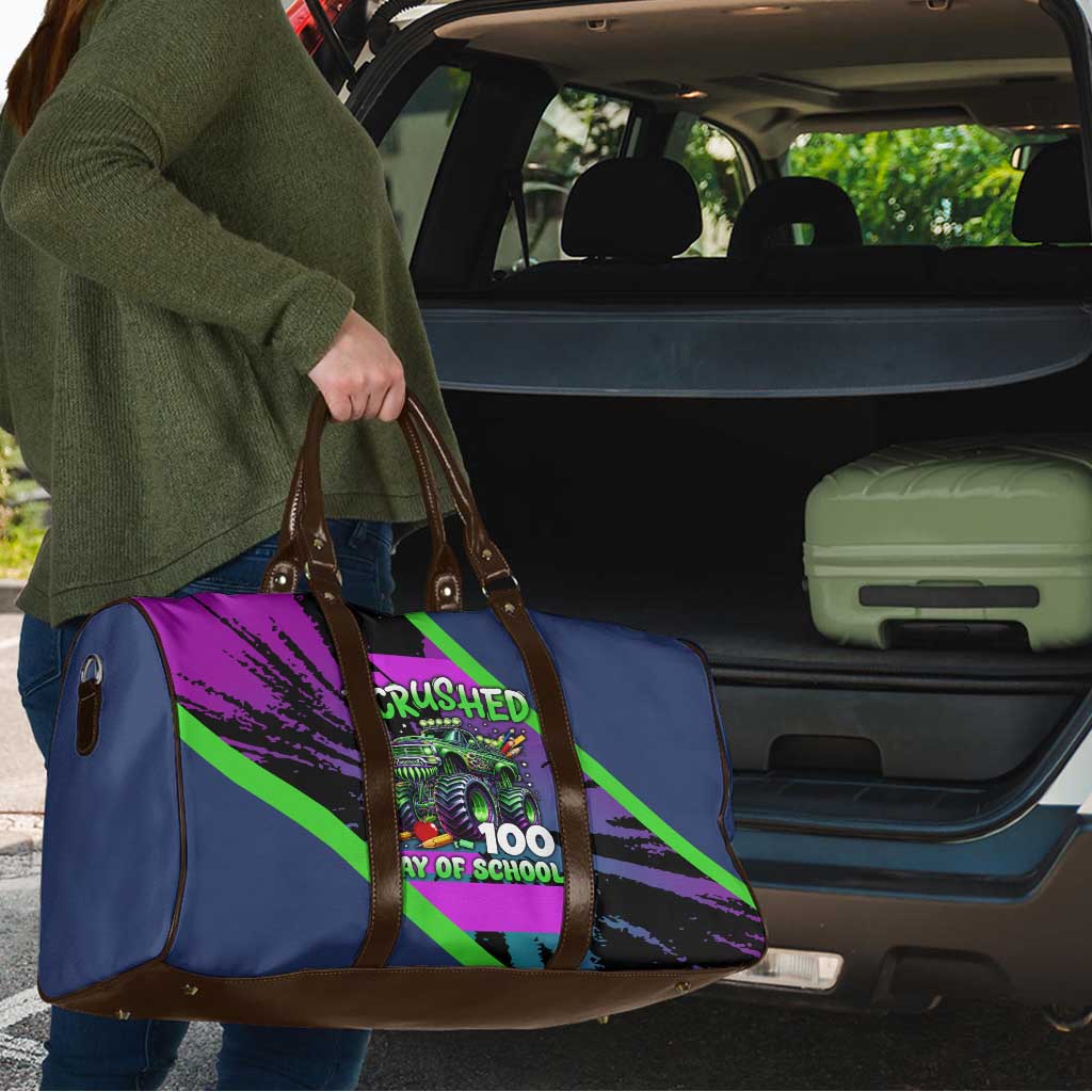 I Crushed 100 Days of School Monster Truck Travel Bag 100th Day Boys - Retro Radiant Pattern