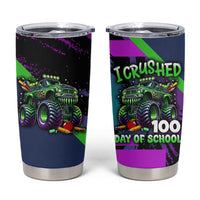 I Crushed 100 Days of School Monster Truck Tumbler Cup 100th Day Boys - Retro Radiant Pattern