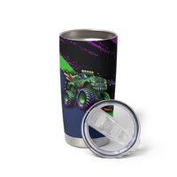 I Crushed 100 Days of School Monster Truck Tumbler Cup 100th Day Boys - Retro Radiant Pattern