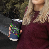 I Crushed 100 Days of School Monster Truck Tumbler Cup 100th Day Boys - Retro Radiant Pattern