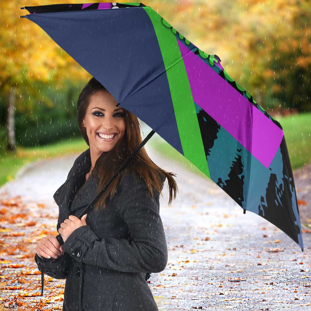 I Crushed 100 Days of School Monster Truck Umbrella 100th Day Boys - Retro Radiant Pattern