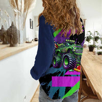 I Crushed 100 Days of School Monster Truck Women Casual Shirt 100th Day Boys - Retro Radiant Pattern