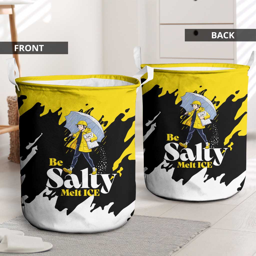Be Salty Melt Ice Laundry Basket with Bold Splash Pattern